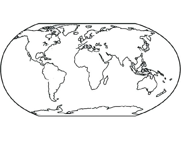 600x473 Globe Coloring Page