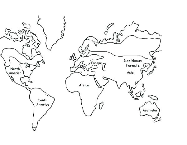 World Map Coloring Page For Kids at GetDrawings | Free download