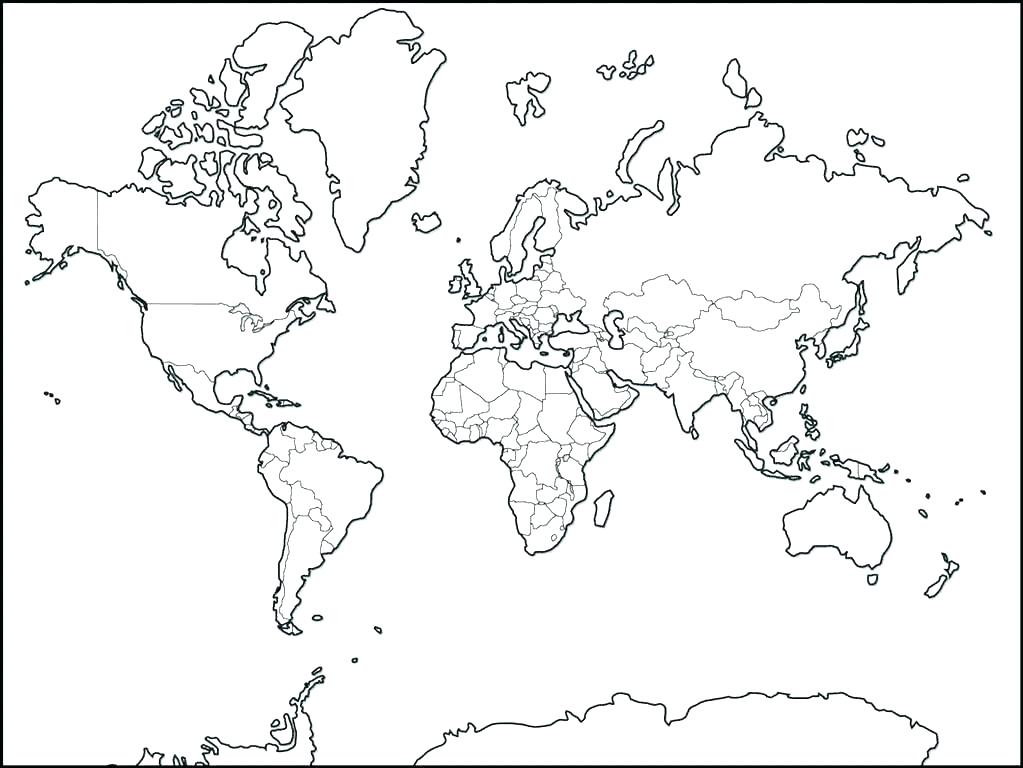 World Map Coloring Page For Kids at GetDrawings | Free download