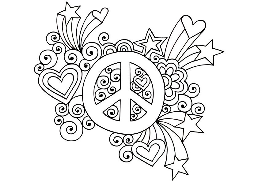 842x595 Simple And Attractive Free Printable Peace Sign Coloring Pages