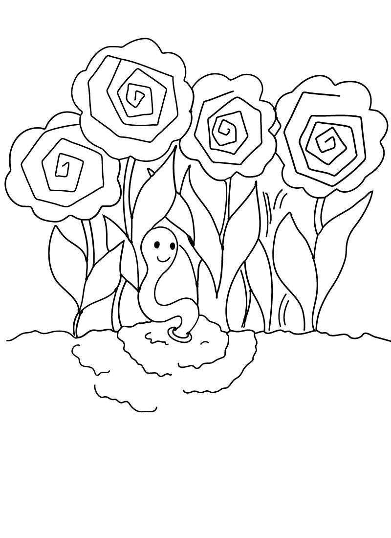 800x1100 Earthworms Coloring Sheets Printable Worm Pages Bath