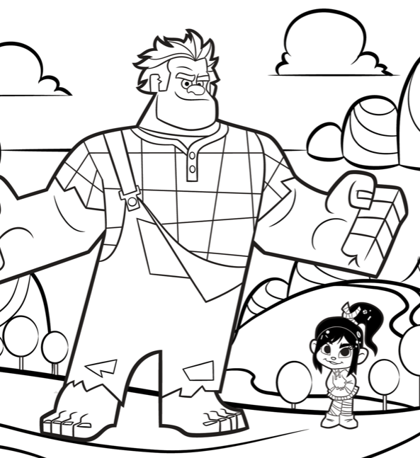 593x647 Wreck It Ralph Coloring Pages