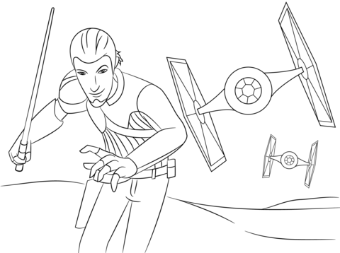 480x358 Star Wars Rebels Kanan Coloring Page Lineart Star Wars