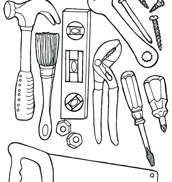 567x600 Construction Worker Coloring Sheets Pages Tools For Girls Doctor
