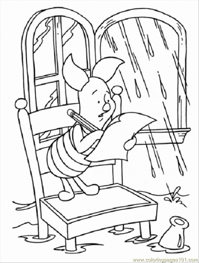 650x861 Piglet Is Writing Coloring Page