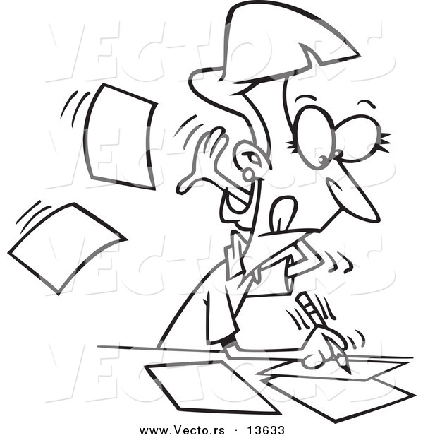 600x620 Vector Of A Cartoon Fast Author Writing On Pages