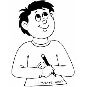 300x300 Boy Writing To Santa Coloring Page