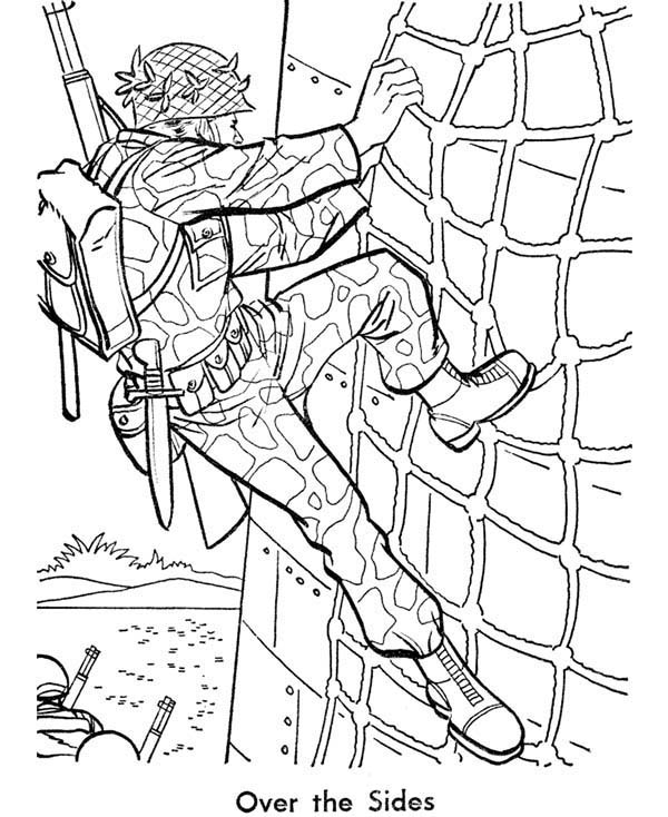 600x734 Armed Forces Day Coloring Pages Us Marine Sailor Soldier