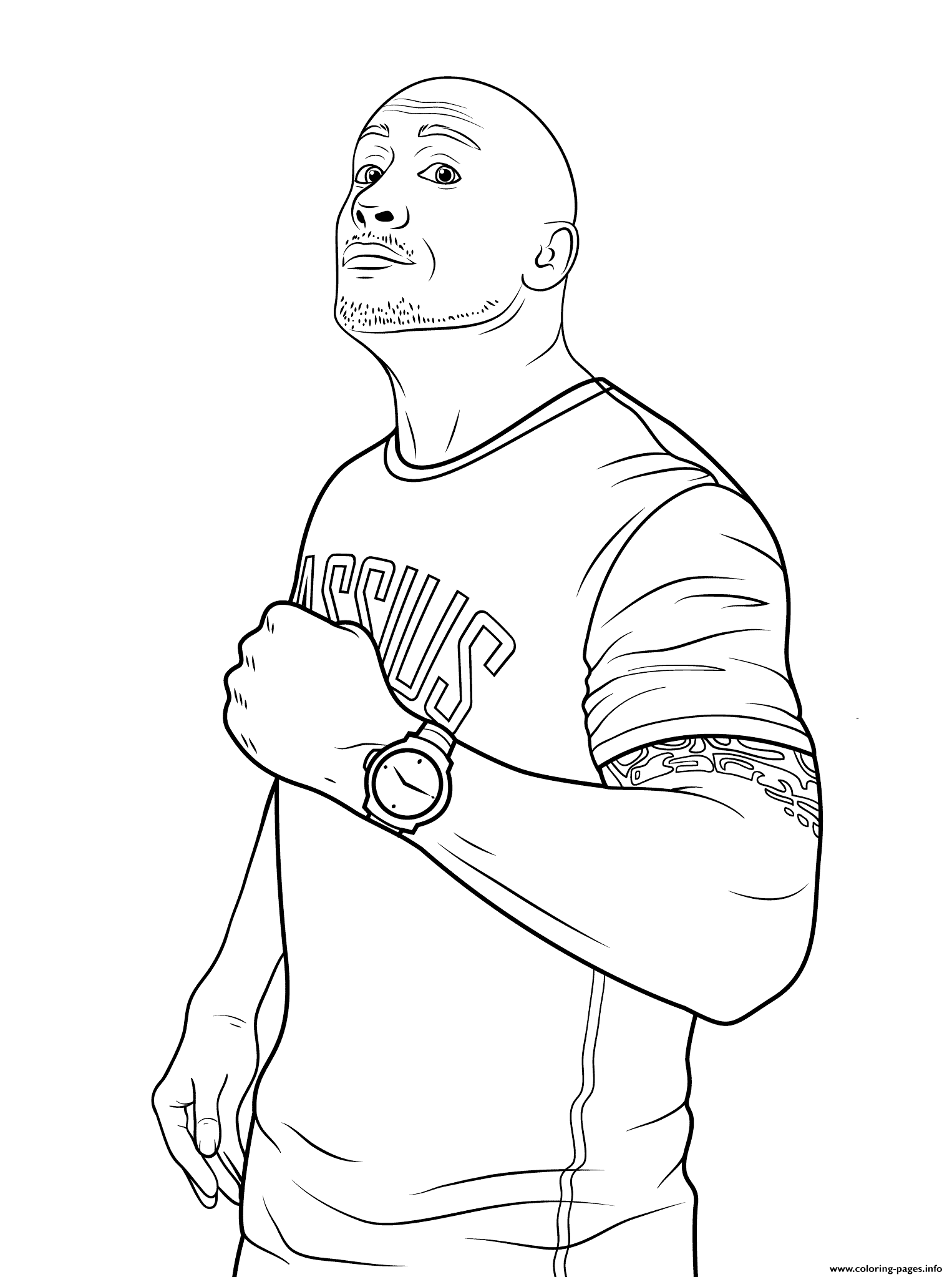 1526x2046 Wwe Dwayne The Rock Johnson Coloring Page Coloring Pages Printable