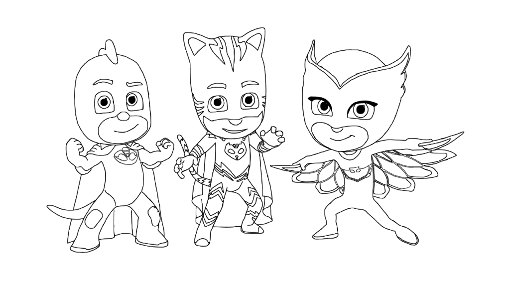 1024x568 Pj Masks Coloring Pages Free