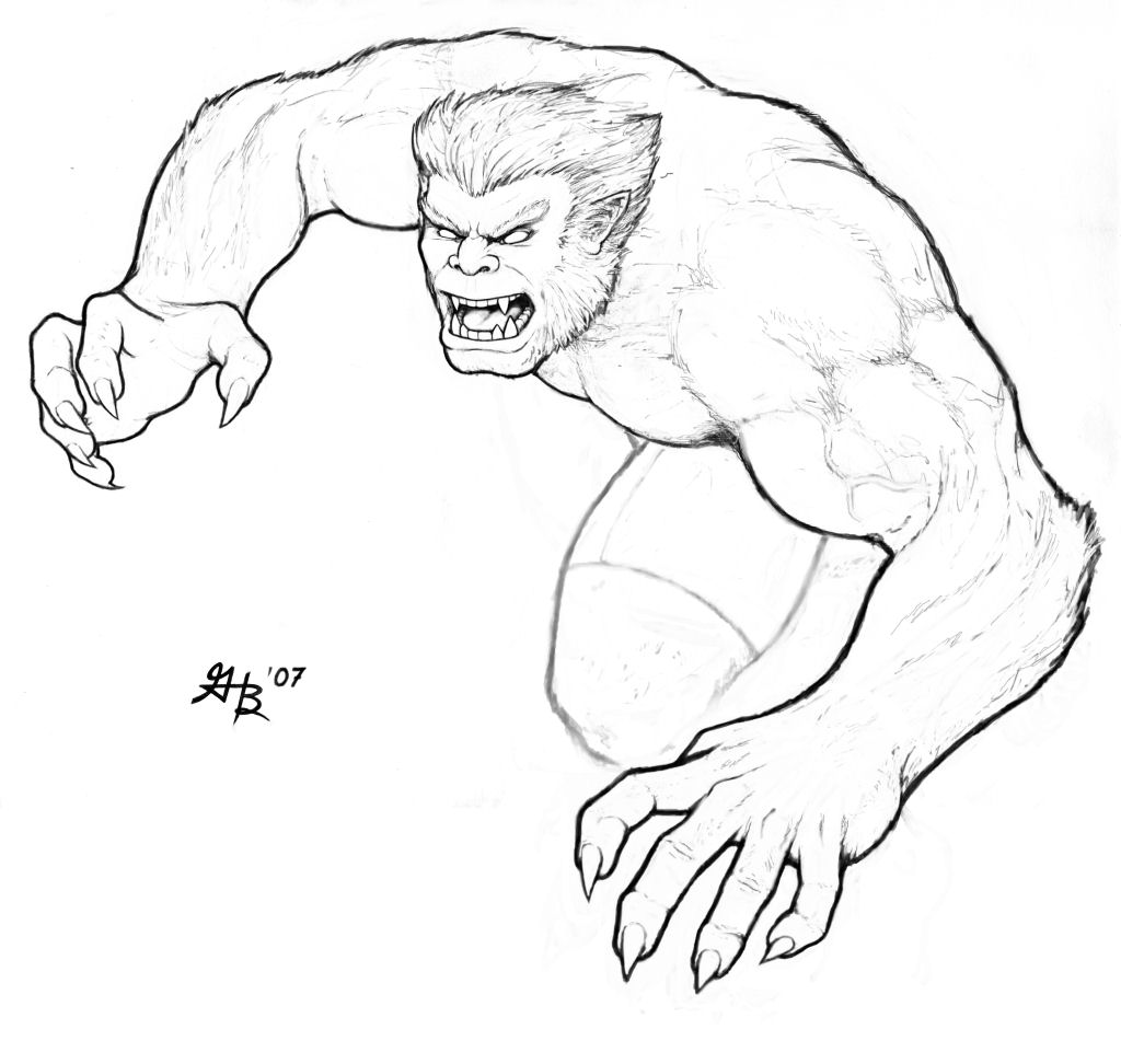 1024x972 X Men Coloring Pages Beast