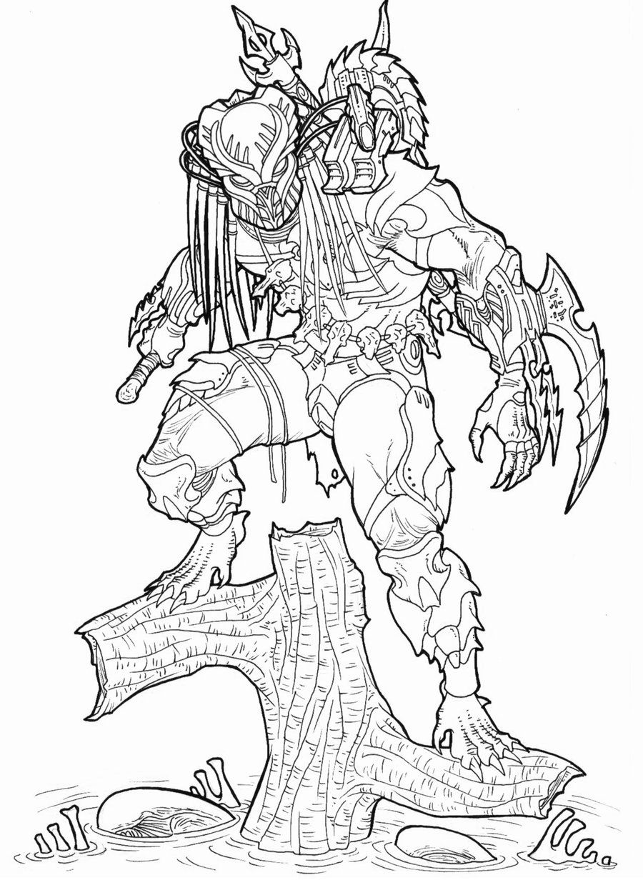 900x1239 Alien Vs Predator Coloring Pages