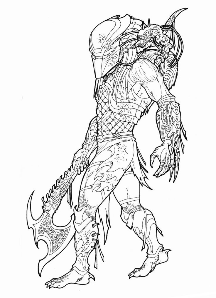 736x1013 Alien Vs Predator Coloring Pages