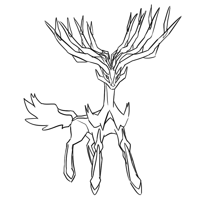800x800 Pokemon Xerneas Drawing