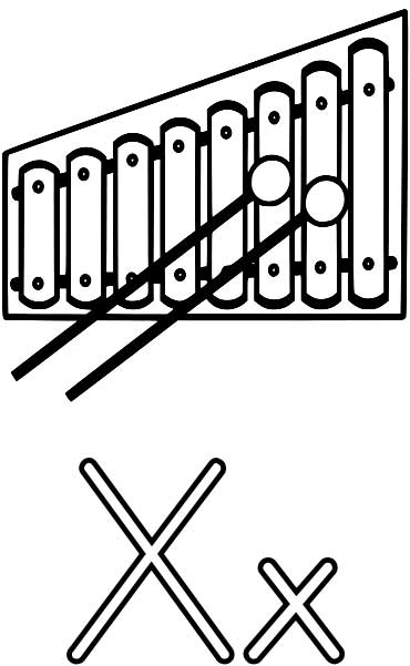 370x601 Xylophone Coloring Page