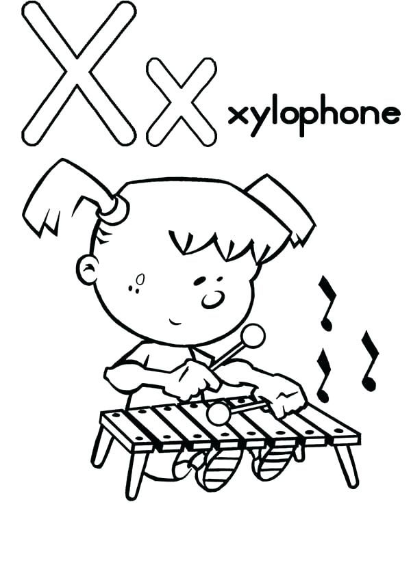600x826 Xylophone Coloring Page Letter X Coloring Page Capital Letter X