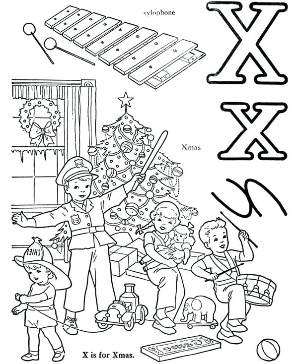 600x734 Xylophone Coloring Page Letter X Words From Letter X Coloring Page