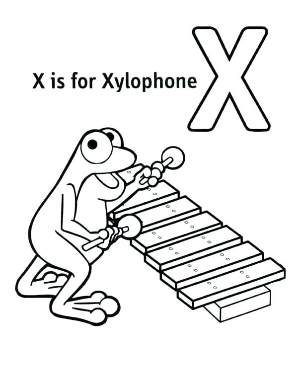 600x775 Letter X Coloring Page Letter X Coloring Page Xylophone Coloring