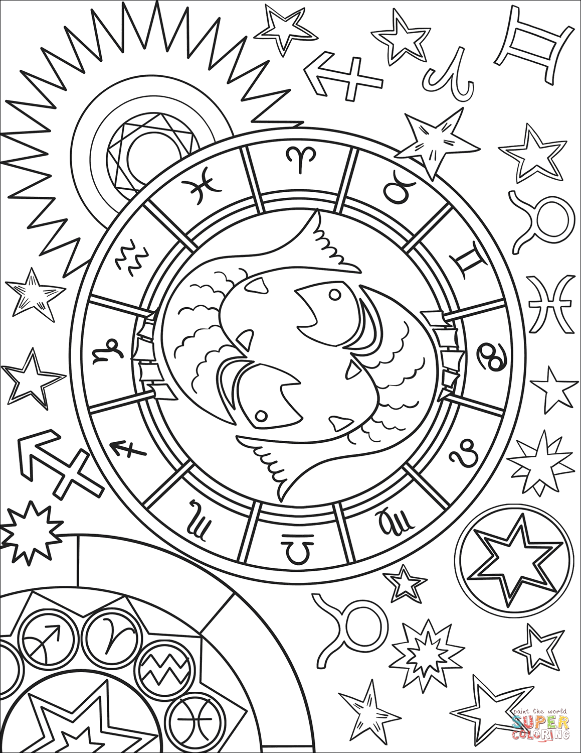 1159x1500 Zodiac Coloring Pages