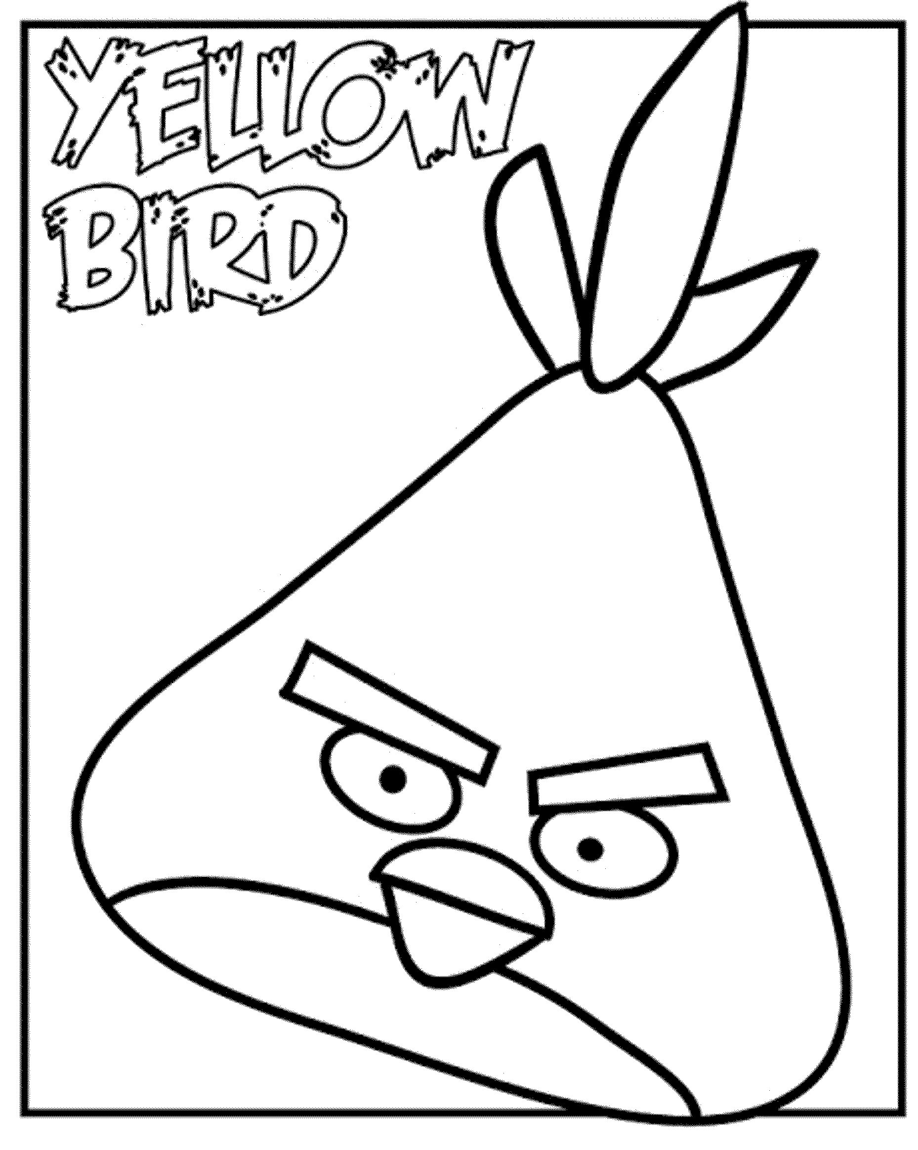 1858x2328 Angry Birds Coloring Pages Yellow Bird
