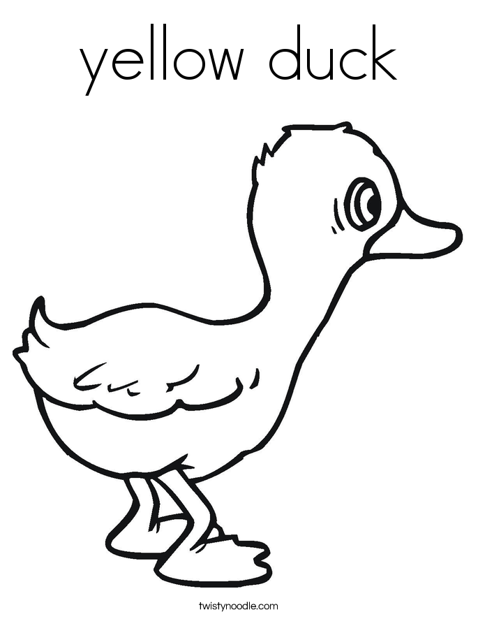 685x886 Yellow Duck Coloring Page