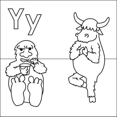 400x400 Letter Y Coloring Page