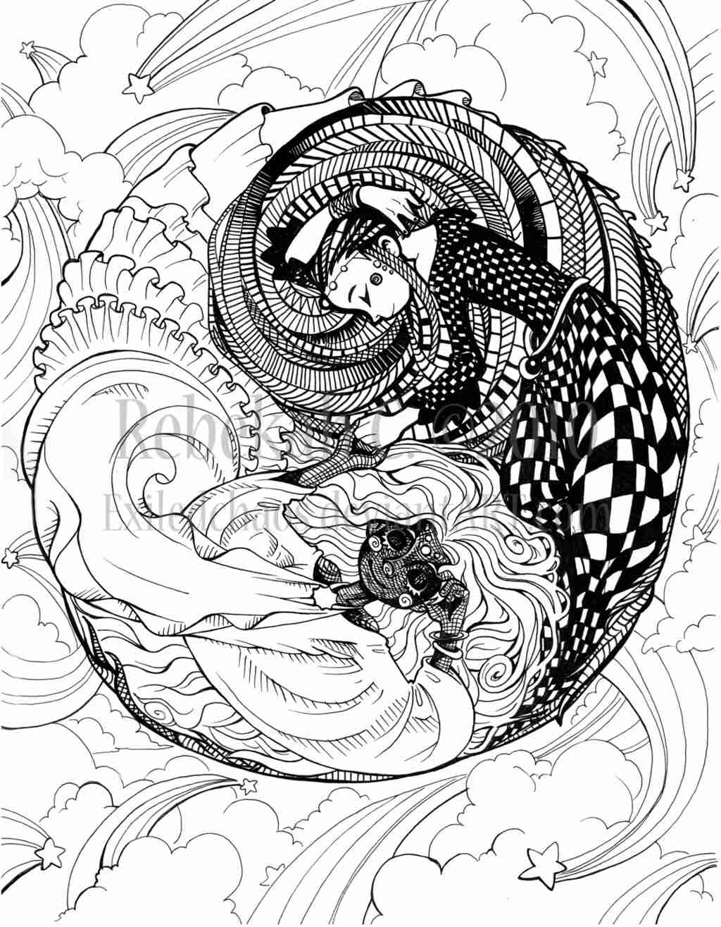 1024x1315 Yin Yang Coloring Page Free Printable Pages Tearing Olegratiy