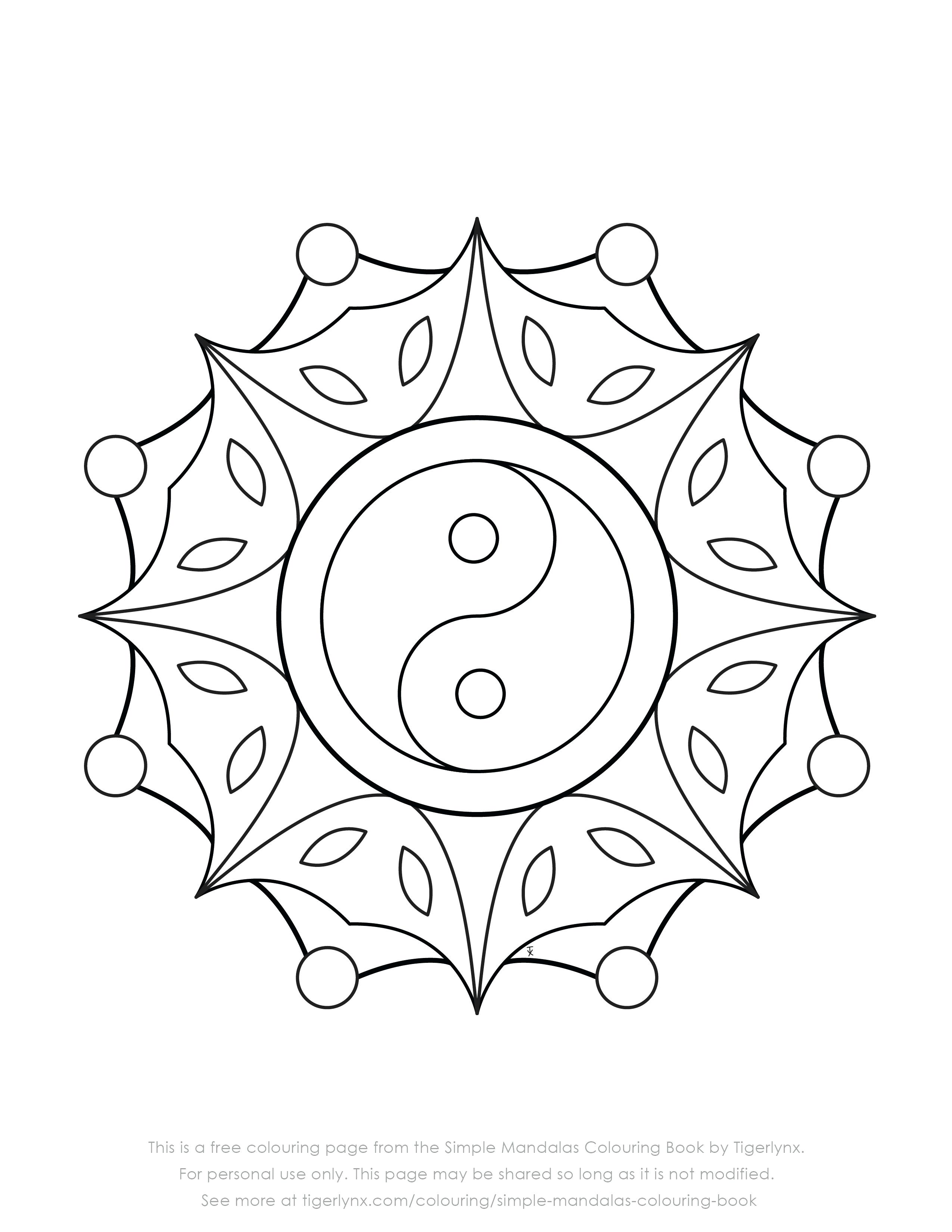 2550x3300 Coloring Page Simple Mandala Coloring Pages Free Yin Yang