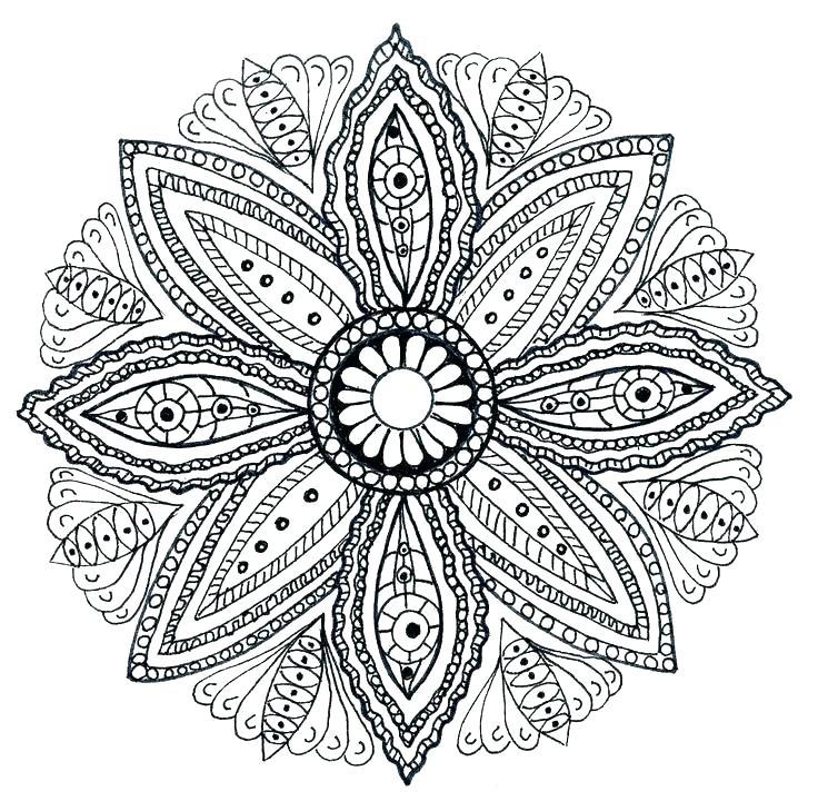 736x729 Flower Mandala Coloring Pages