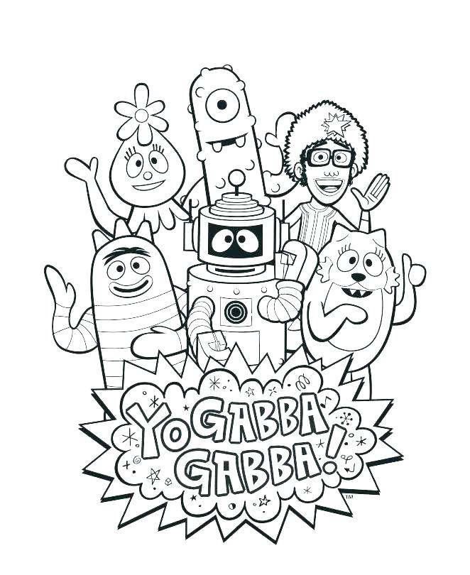 662x810 Yo Gabba Gabba Coloring Page Yo Coloring Pages Printable Coloring