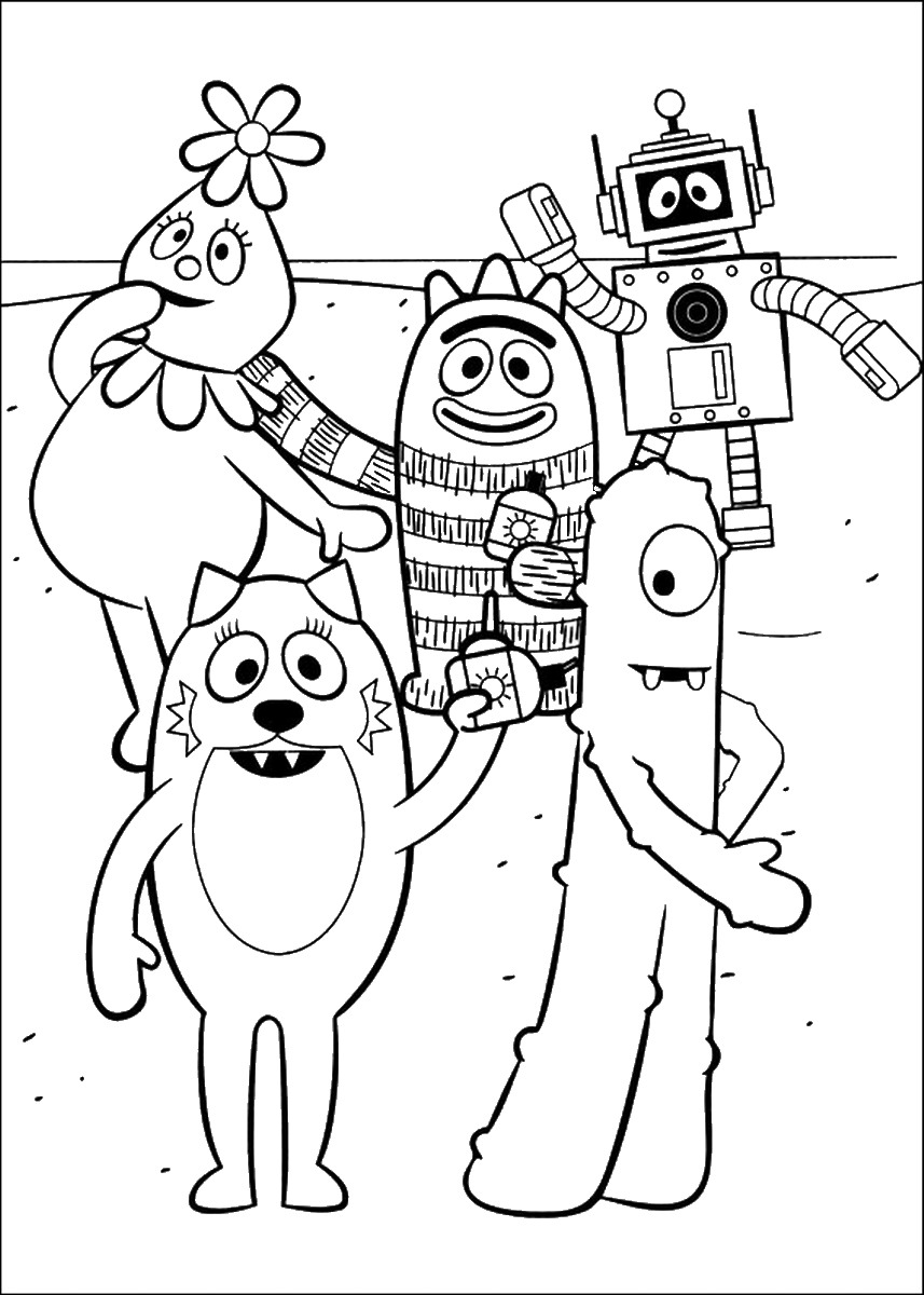 857x1200 Yo Gabba Gabba Coloring Pages