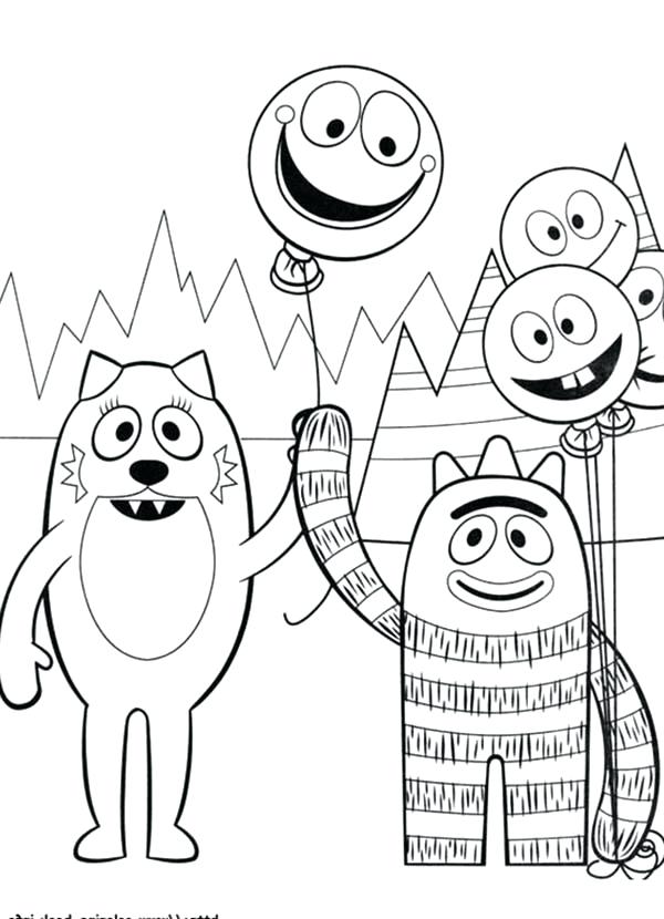 600x830 Yo Gabba Gabba Coloring Page Yo And Playing Kite In Coloring Page