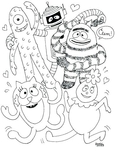 389x500 Yo Gabba Gabba Printables Yo Coloring Page Yo Coloring Pages Yo