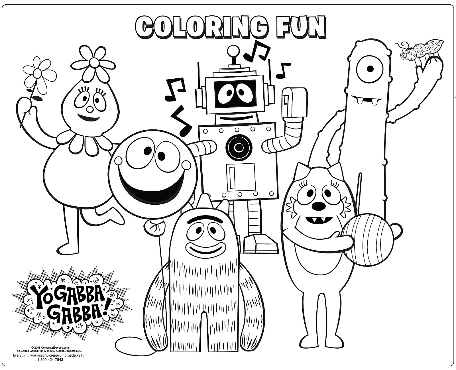 1600x1298 Yo Gabba Gabba Activity Placemats Collection