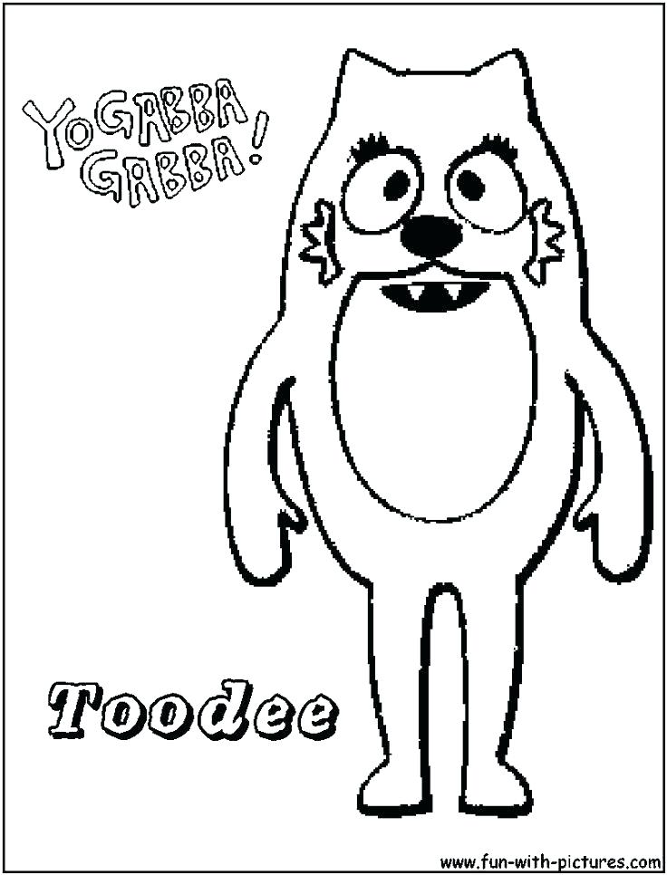736x966 Yo Gabba Gabba Coloring Pages Free Printable Yo Coloring Book Plus