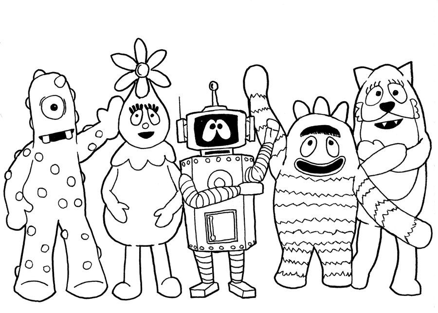 900x643 Coloring Pages Yo Gabba Gabba Halloween Yo Gabba