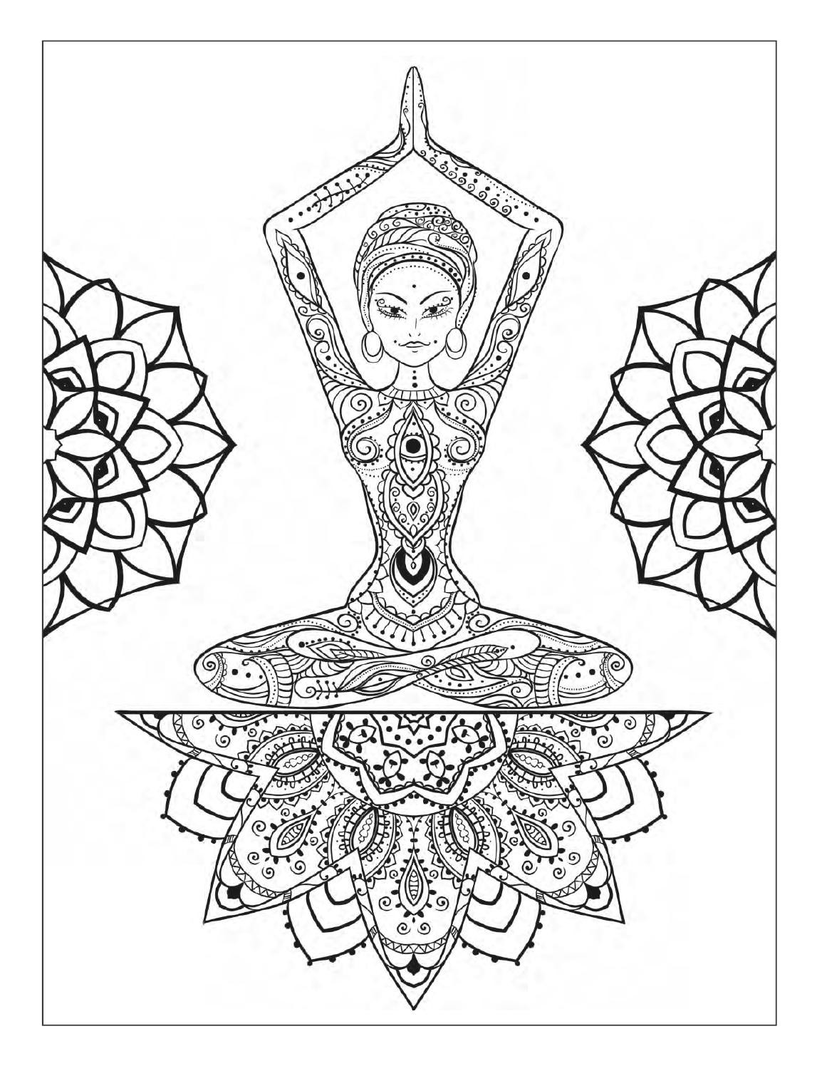 1147x1496 Yoga Meditation Coloring Book For Adults With Yoga Poses