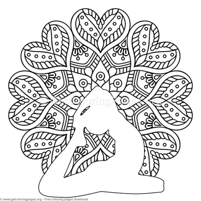 700x700 Yoga Pose Mandala Coloring Pages