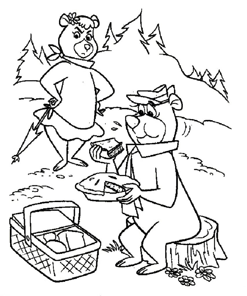 853x1024 Yogi Bear Coloring Pages