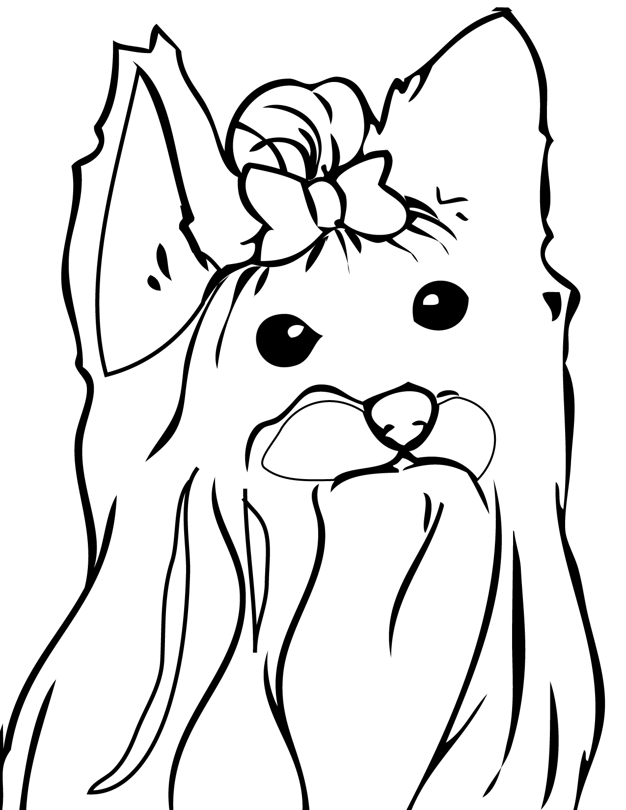 1275x1650 Yorkshire Terrier Coloring Page