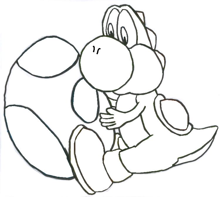 750x672 Yoshi Coloring Page