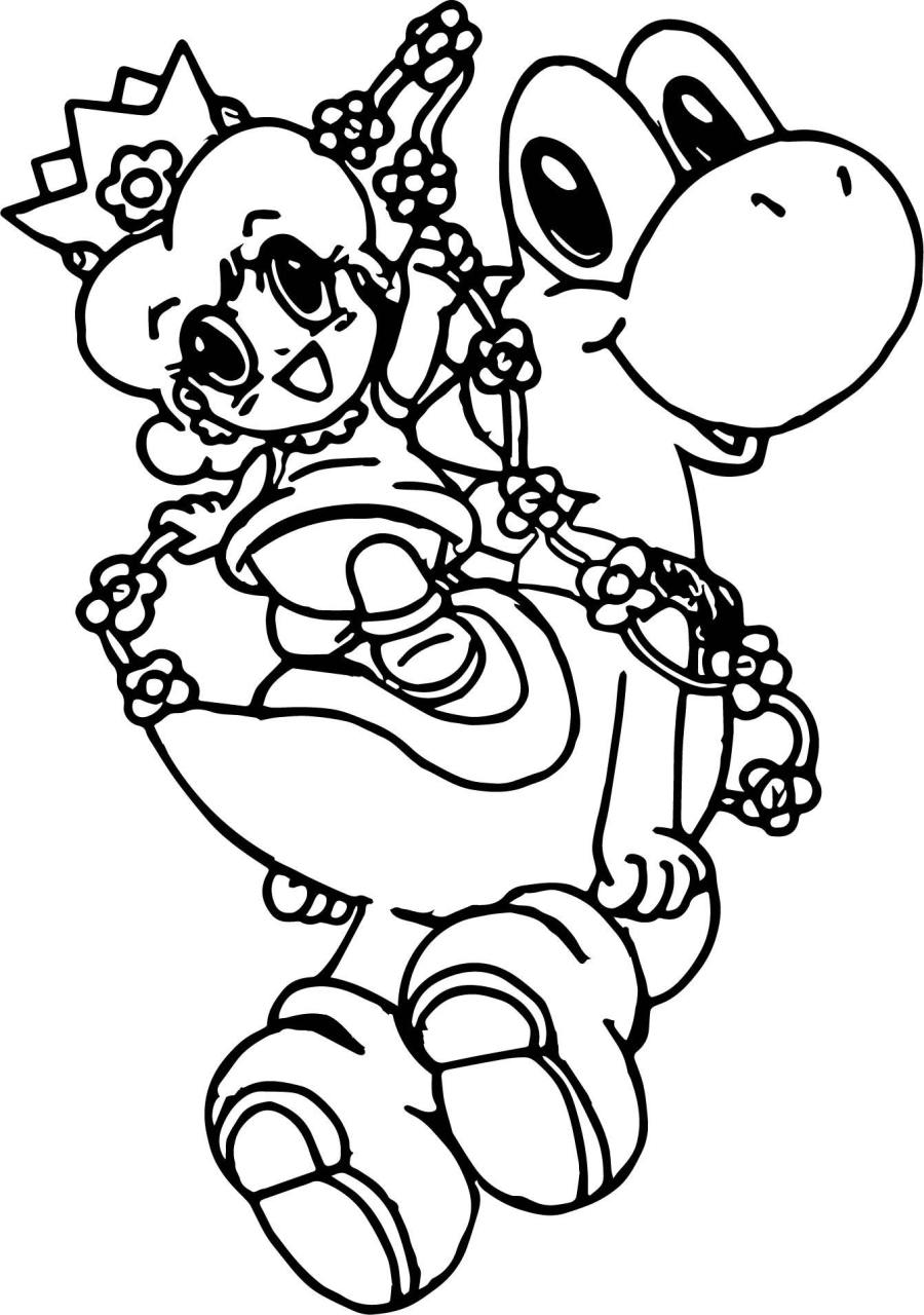 Yoshi Printable Mario Coloring Pages - Printable Coloring Pages