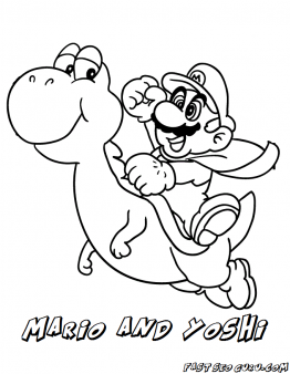 262x338 Free Printable Mario And Yoshi Coloring Pages