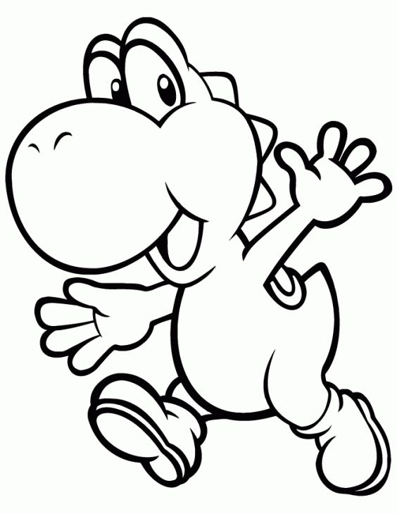 564x730 Yoshi Running Happily Coloring Page For Kids Fun Coloring Pages