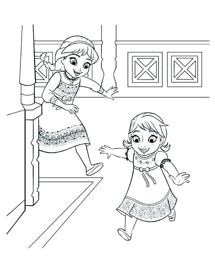 740x960 Elsa And Anna Coloring Pages Printable Queen Princess Dress Page