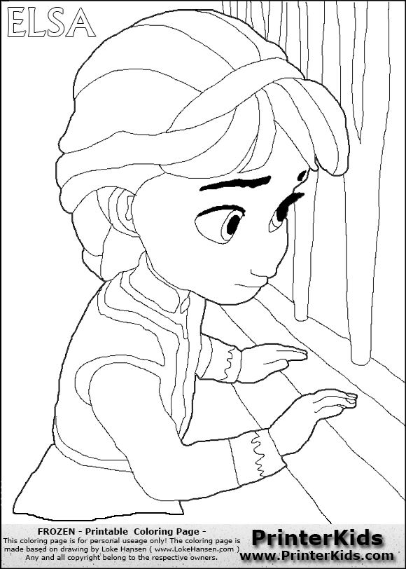 580x812 Young Elsa Frozen Coloring Pages