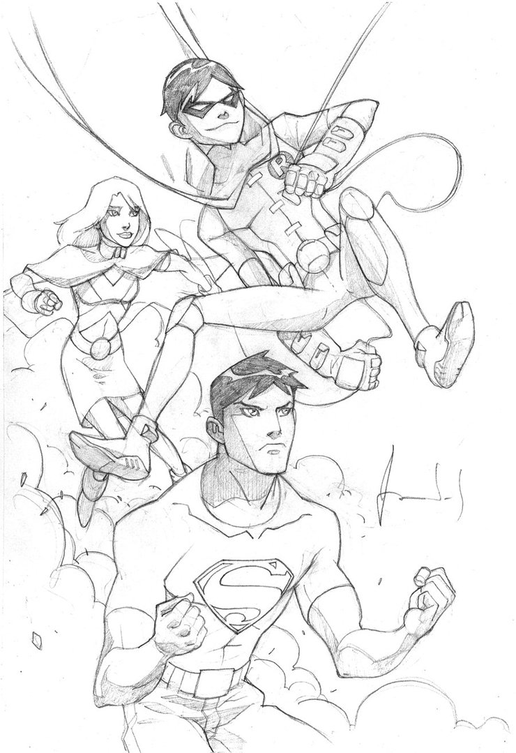 740x1079 Young Justice Superboy Coloring Pages