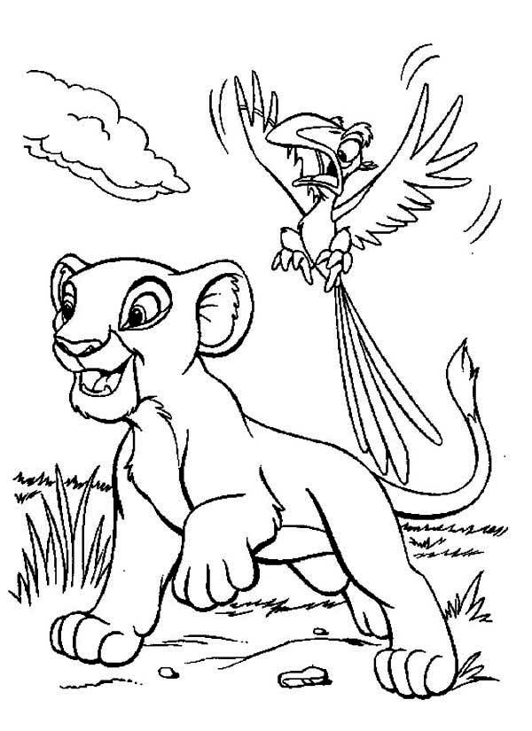 600x825 The Lion King Simba Zazu Coloring Page Coloring Pages
