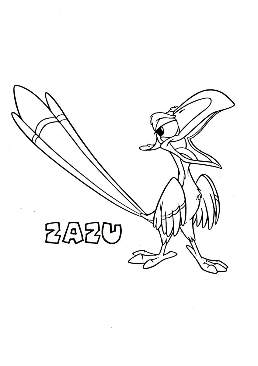 848x1200 Zazu The Lion King Coloring Page