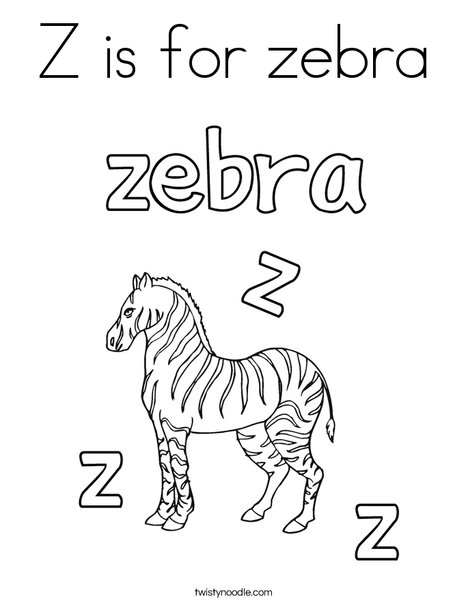 468x605 Z Is For Zebra Coloring Page